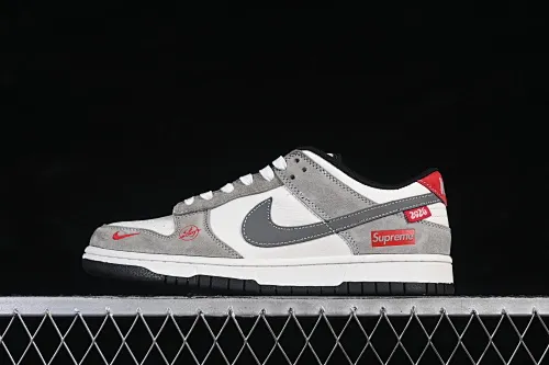 All categories Nk SB Dunk Series Nk SB Dunk Low High-end customized low-top sneakers Nike SB Dunk Low Year of the Horse limited edition Gray and white suede High-end customized low-top casual skateboard shoes XZ5899-113